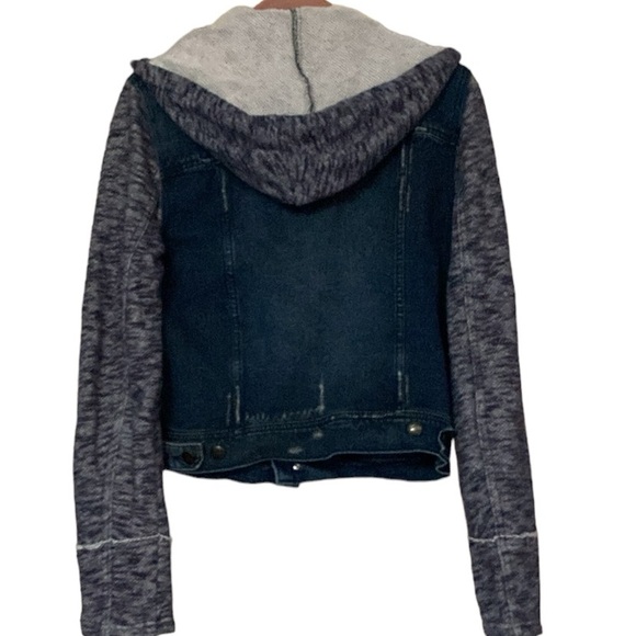 Free People Distressed Hooded Jean Jacket - Picture 4 of 9